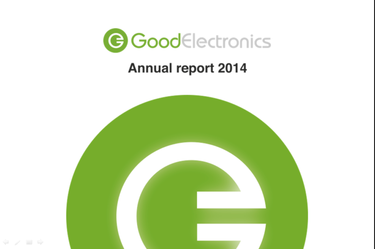 publication cover - GoodElectronics Annual Report 2014