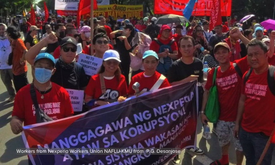 Workers from Nexperia Workers Union NAFLU-KMU from P.G. Desanjose